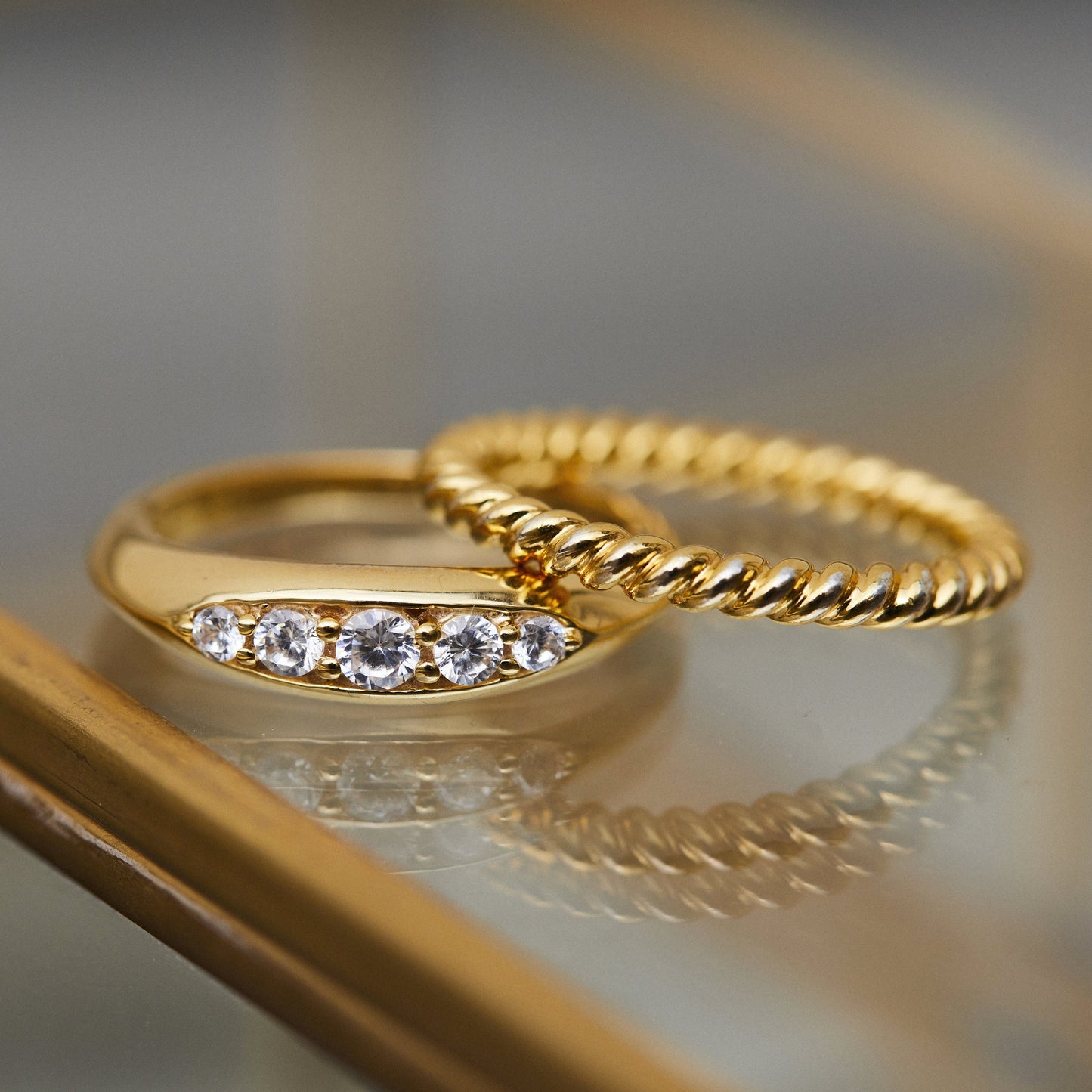 Twist Ring In Gold Vermeil Ring Pink city