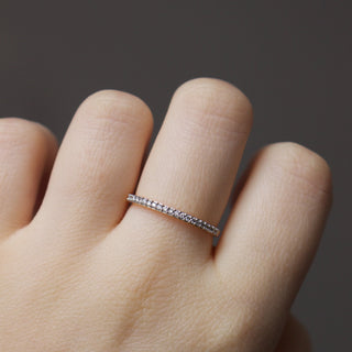 Sterling Silver Diamond Pave Eternity Band- UPDATED Ring Pink City