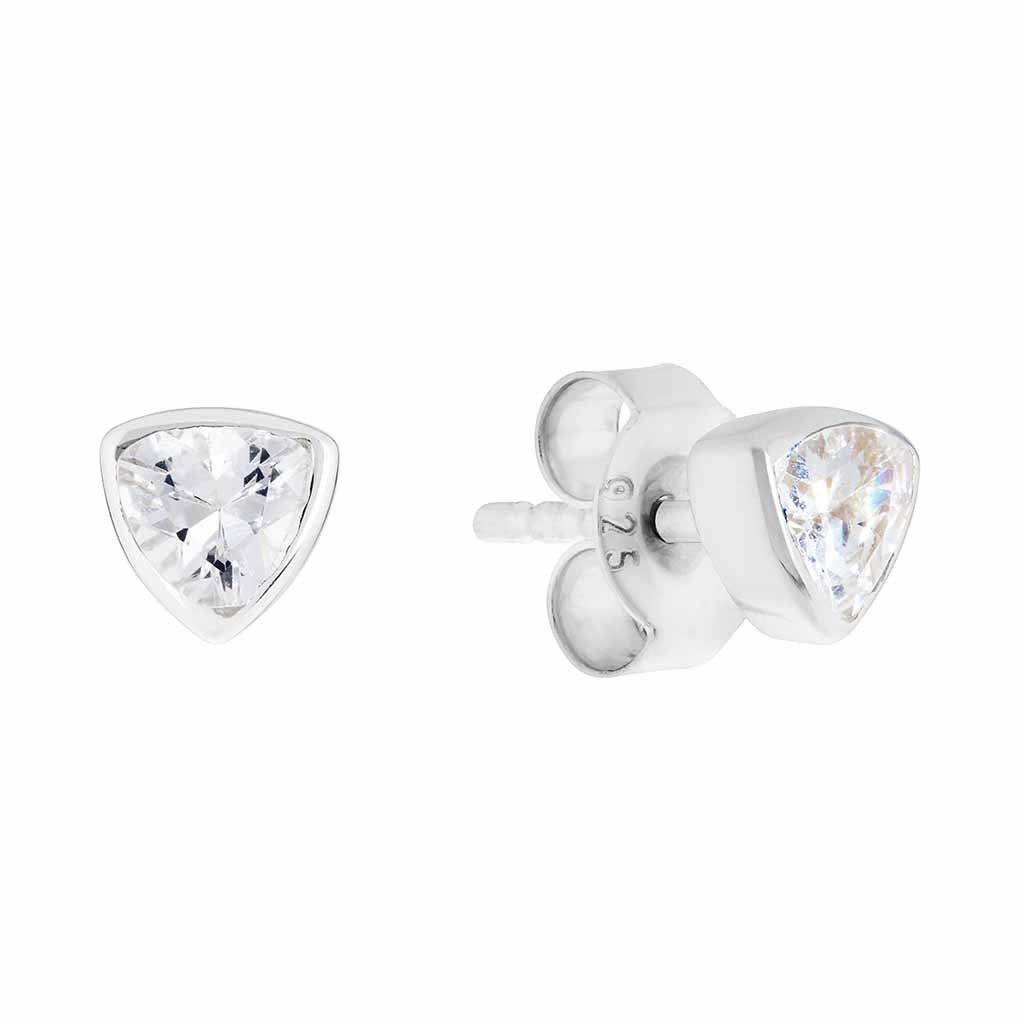 Trillion Studs in Sterling Silver Earrings Malya