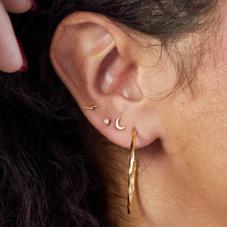 Lightning Bolt Earring In 9k Solid Gold - Earrings - Carrie Elizabeth