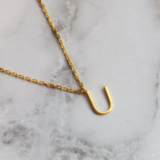 Delicate Initial Pendant Necklace In Gold Vermeil Necklace Malya