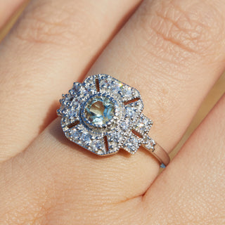 Venus Green Amethyst ring and earring set