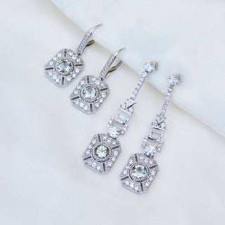 Venus Green Amethyst Drop Earrings In Sterling Silver - Earrings - Carrie Elizabeth