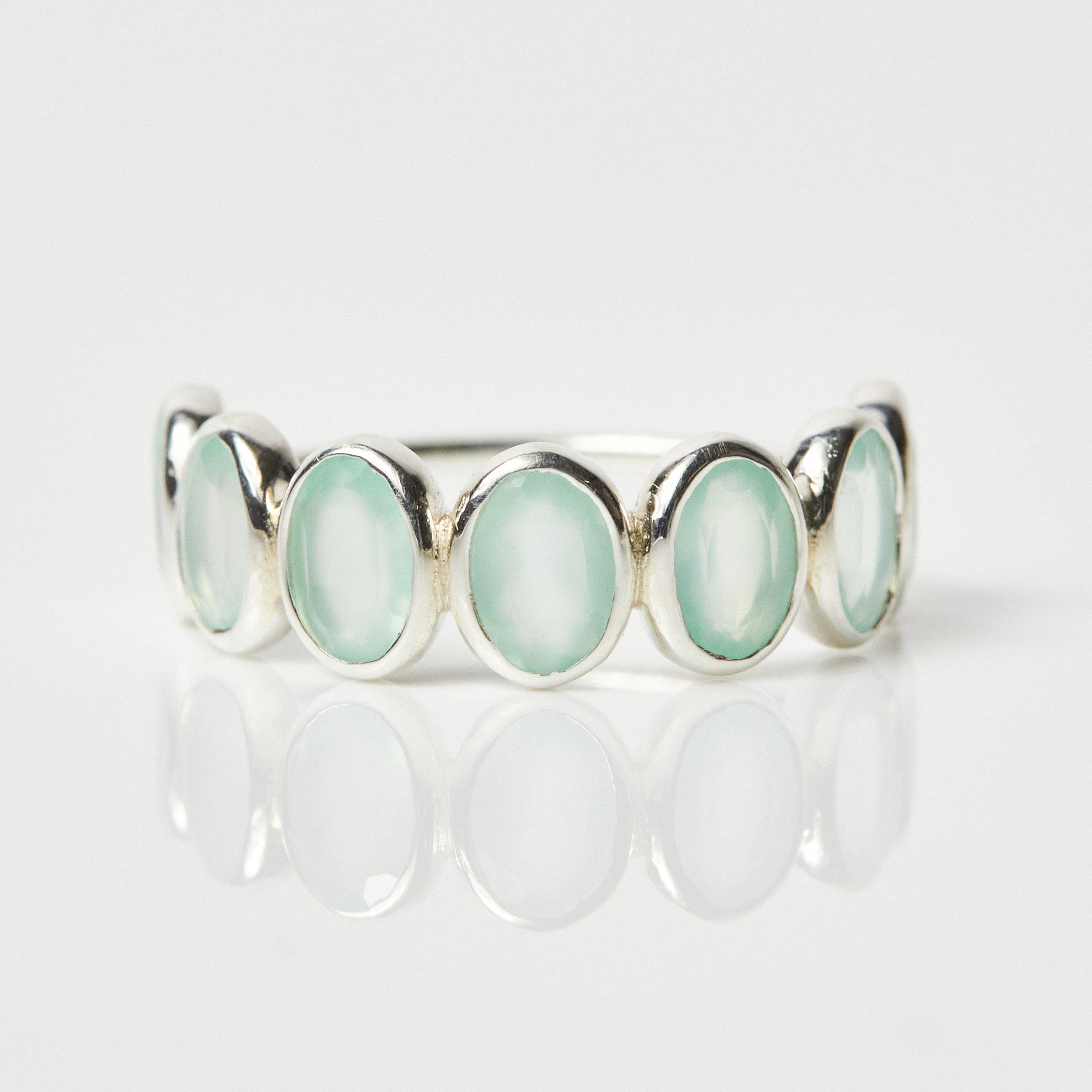 Sterling silver chalcedony on sale ring