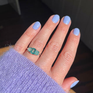 Fern Green Topaz Deco Ring in Sterling Silver Ring Pink City