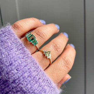 Fern Green Topaz Deco Ring in Sterling Silver Ring Pink City