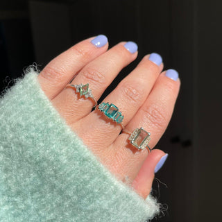 Fern Green Topaz Deco Ring in Sterling Silver Ring Pink City