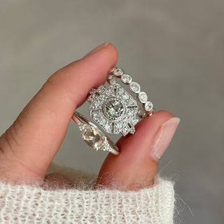Venus Green Amethyst & Cubic Zirconia Vintage Ring In Sterling Silver Ring Dwarka