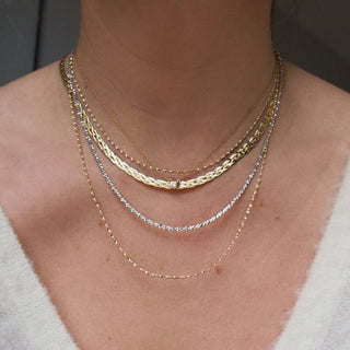 Diamond Cut Braid Chain Necklace in 9k Solid Yellow Gold - Necklace - Carrie Elizabeth