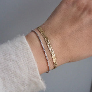 Diamond Cut Braid Chain Bracelet in 9k Solid Yellow Gold - Bracelet - Carrie Elizabeth