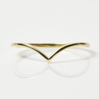 Wishbone Stacking Ring In 9k Solid Yellow Gold - Ring - Carrie Elizabeth