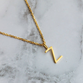 Delicate Initial Pendant Necklace In Gold Vermeil Necklace Malya
