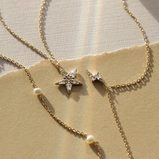 Carrie elizabeth pearl beaded necklace in solid gold