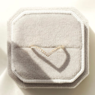 Diamond Wishbone Stacking Ring