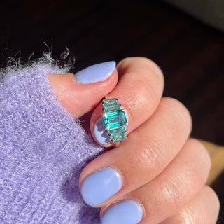 Fern Green Topaz Deco Ring in Sterling Silver Ring Pink City