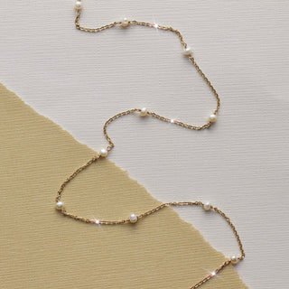 Carrie elizabeth pearl beaded necklace in solid gold