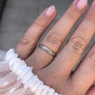 9k Solid White Gold Simple Star Set Diamond Band. Ring Dwarkas