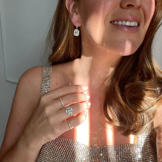 Venus Green Amethyst Drop Earrings In Sterling Silver