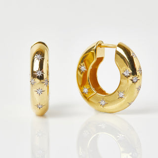 Carrie elizabeth celestial cz hoop earrings in gold vermeil