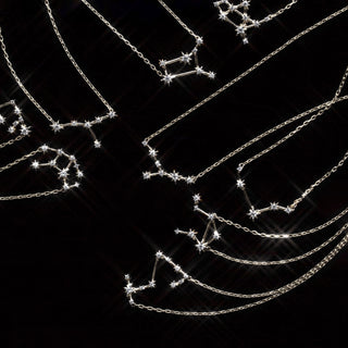 zodiac constellation necklace in silver 