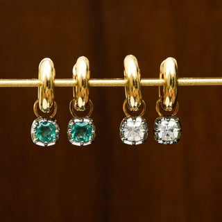 Georgian Emerald Hoop Earring Charm