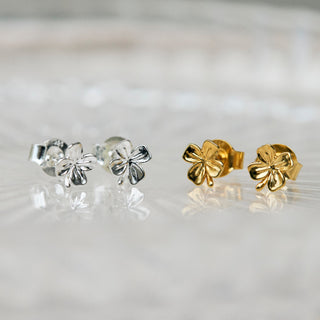 gold clover stud earrings