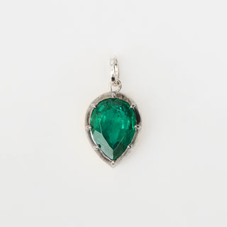 Silver emerald pendant