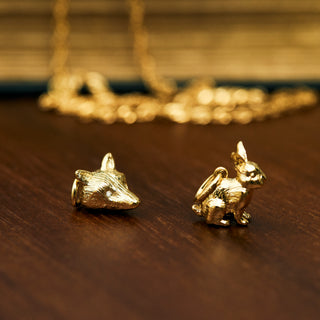 gold fox charm diamond eyes