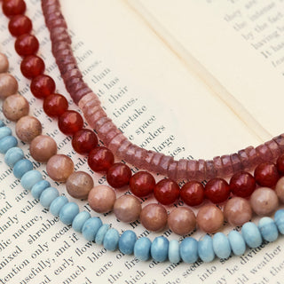 gold Mink Moonstone Jade Beaded Necklace