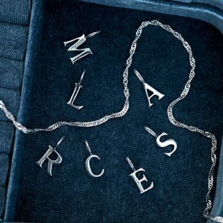 Mini Initial Charm With Singapore Chain
