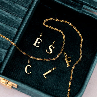 Mini Initial Charm With Singapore Chain