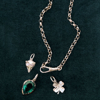 silver Georgian Emerald Pear Pendant