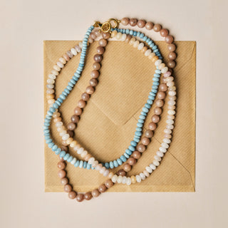 Mink Moonstone Jade Beaded Necklace