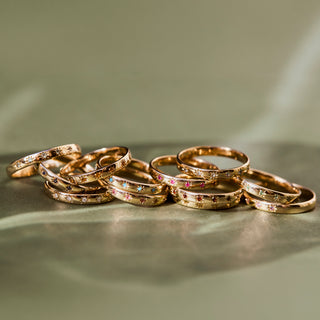 Icon Star Set Birthstone Band Ring