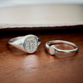engraved chunky signet ring