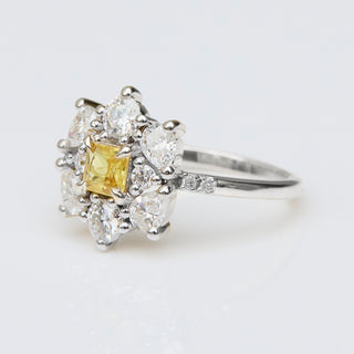 Valerie Yellow Sapphire & Moissanite Ring