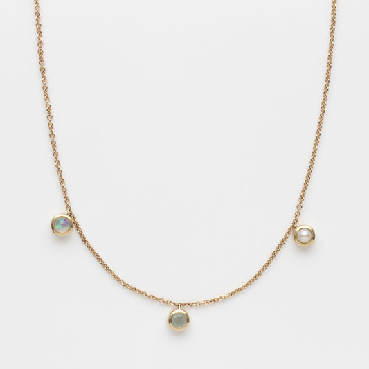 birthstone custom necklace in solid gold