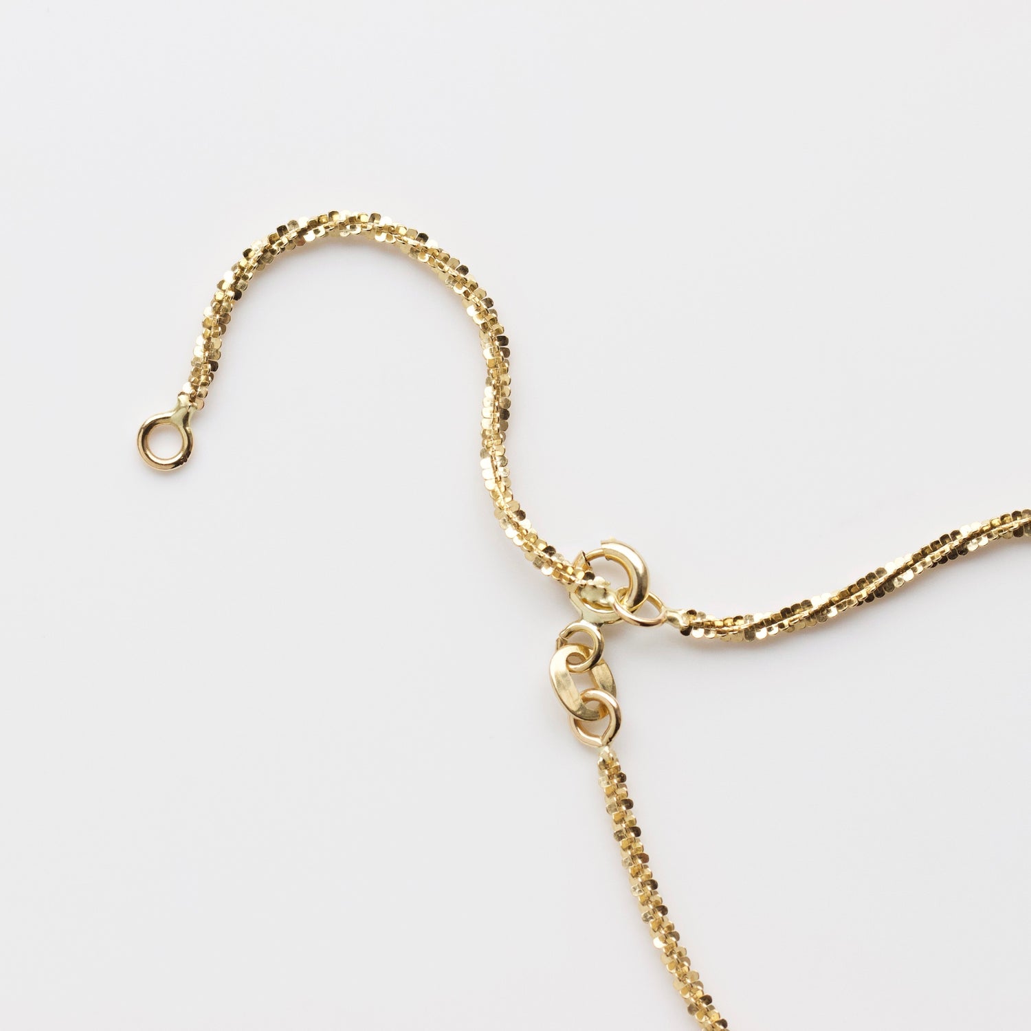 sparkling solid gold diamond cut chain necklace