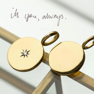 Engraved Handwriting Star Set Diamond Coin