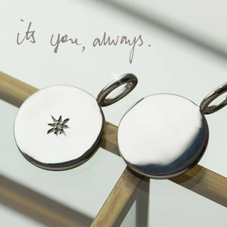 Engraved Handwriting Star Set Diamond Coin