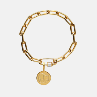 Louise Thompson Link Charm Bracelet with Diamond Star Set Coin