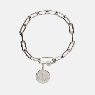 Louise Thompson Link Charm Bracelet with Diamond Star Set Coin 