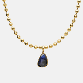 Louise Thompson Bobble Chain with Blue Sapphire Pendant 