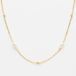pearl infinity necklace in gold