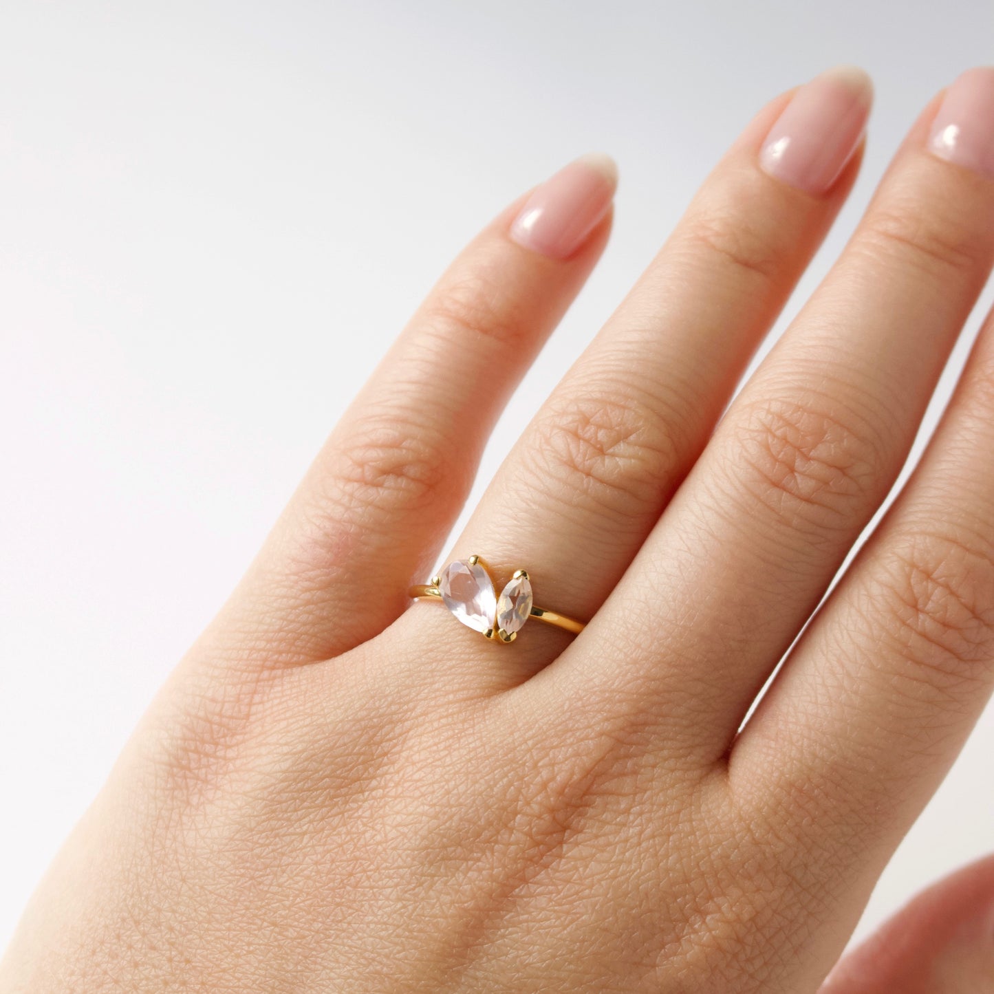 Zoe sugg intentions rose quartz love ring in gold