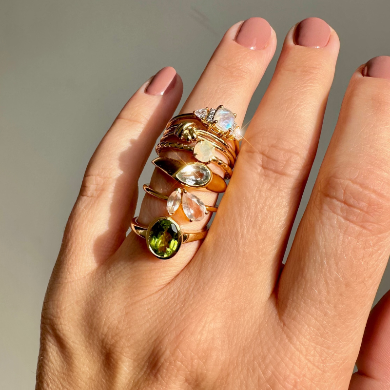 Zoe sugg intentions moonstone energy ring in gold