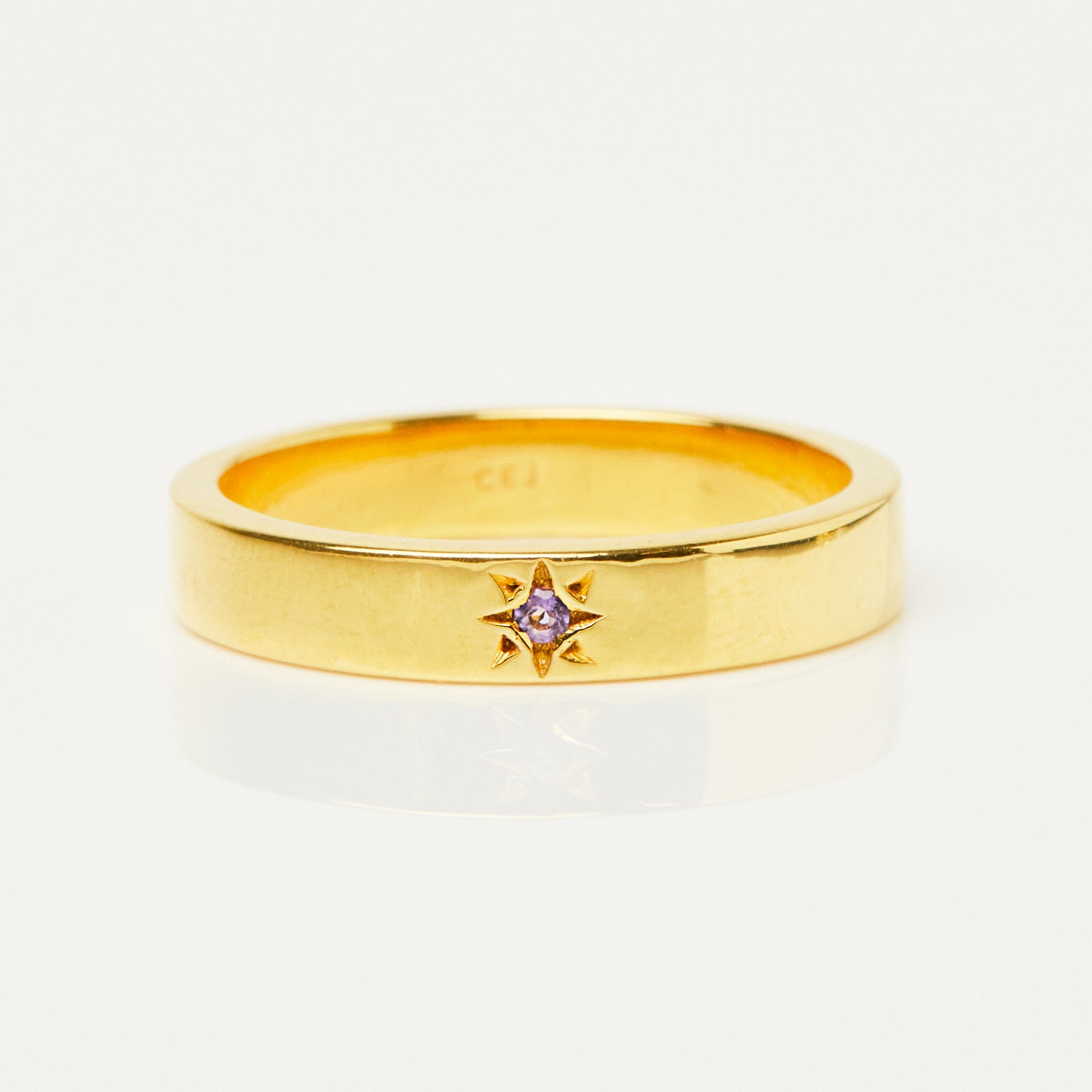 zoe sugg intentions amethyst balance ring in gold