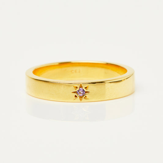 zoe sugg intentions amethyst balance ring in gold