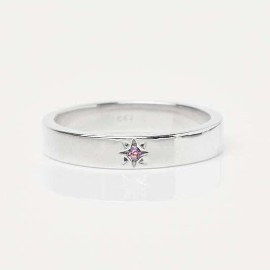 zoe sugg intentions amethyst balance ring in silver