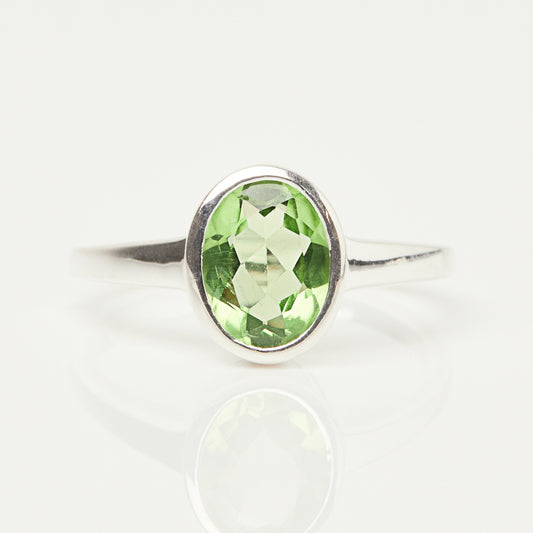 zoe sugg intentions courage peridot ring in silver